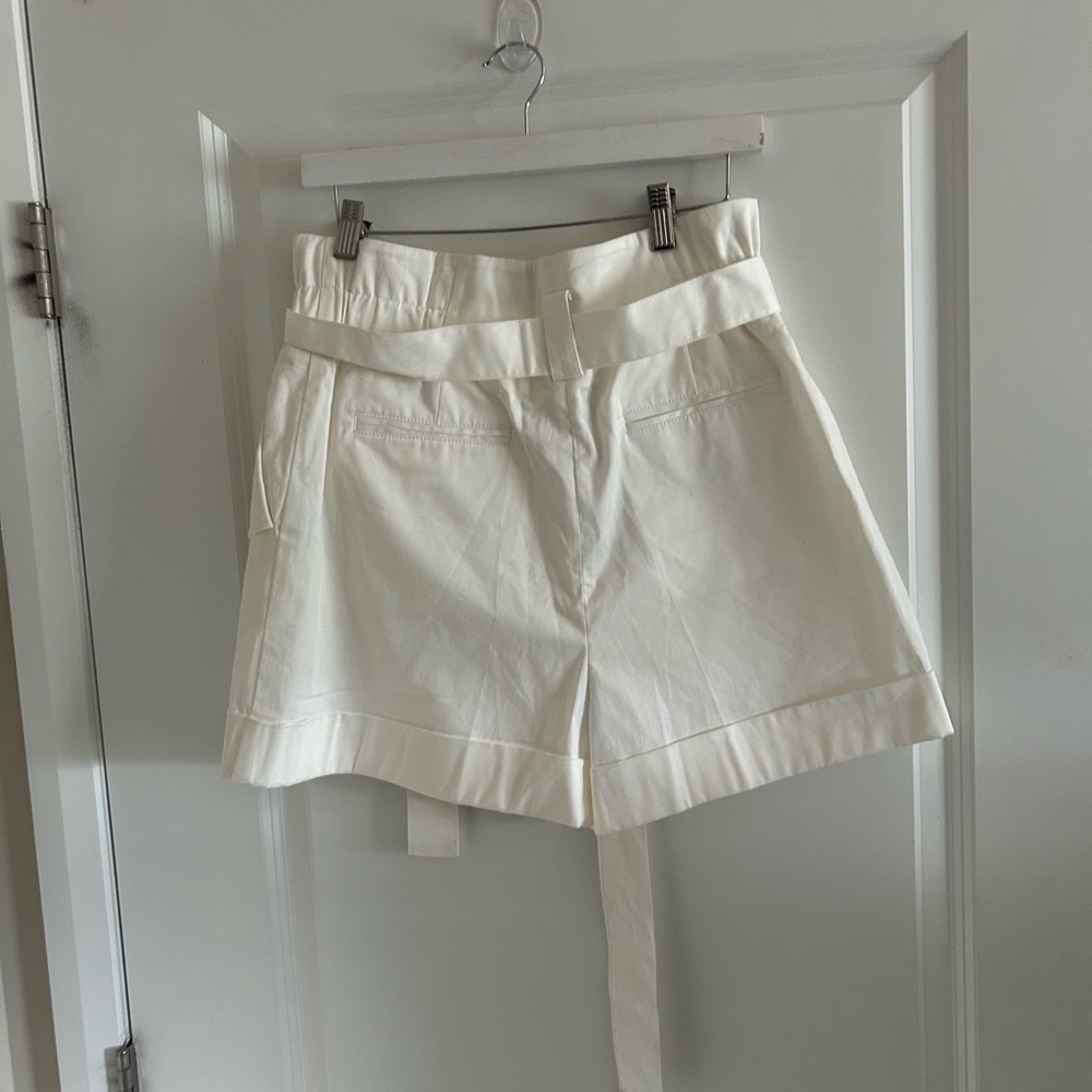 Reiss Ivory High-Waist Tie-Belt Shorts - Picture 5 of 9